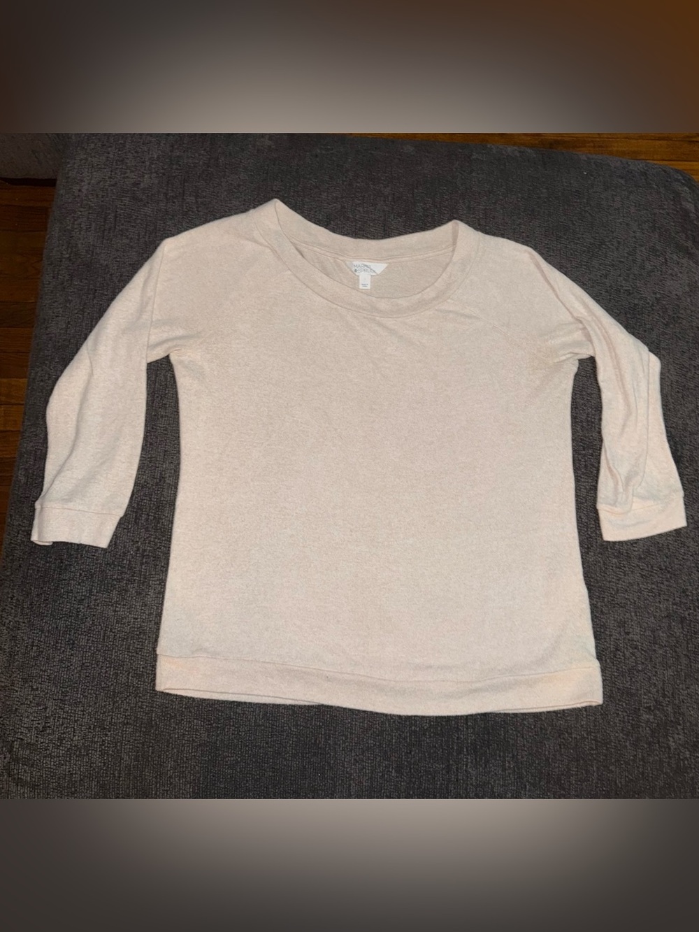 Market & Spruce Oatmeal Knit Pullover Top Women’s Large 3/4 Sleeve Casual - Picture 3 of 7
